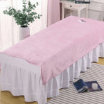 drap lit massage velours doux rose blanc moderne épais qualité bambou