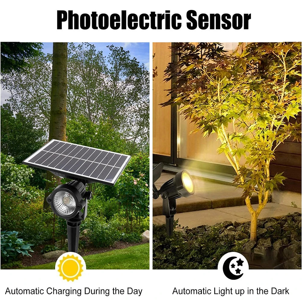 projecteur solaire led 10w 3w rgb noir moderne étanche ip65extérieur jardin cour chemin