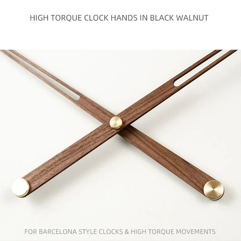 horloge murale aiguille bois naturel moderne minimaliste marron doré quartz salon