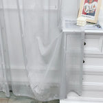 rideau blanc floral transparent romantique deux panneaux dentelle polyester chambre salon