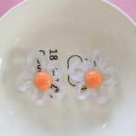 clips cheveux fleurs violet blanc orange vert jaune rose bleu kawaii