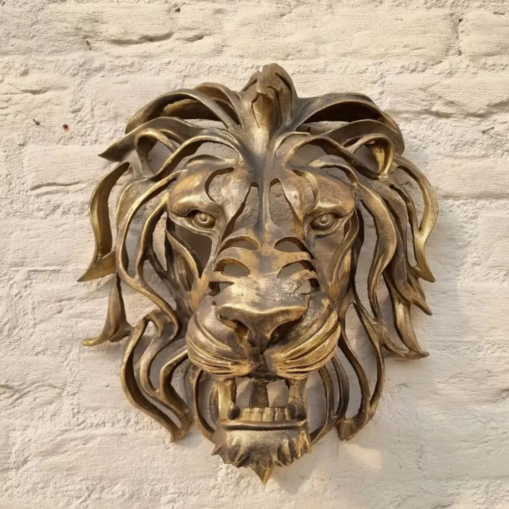 Décoration murale lion doré moderne salon