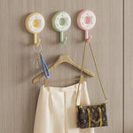 crochet mural adhésif décoratif moderne rose vert jaune blanc donut glaçage ppOpaque