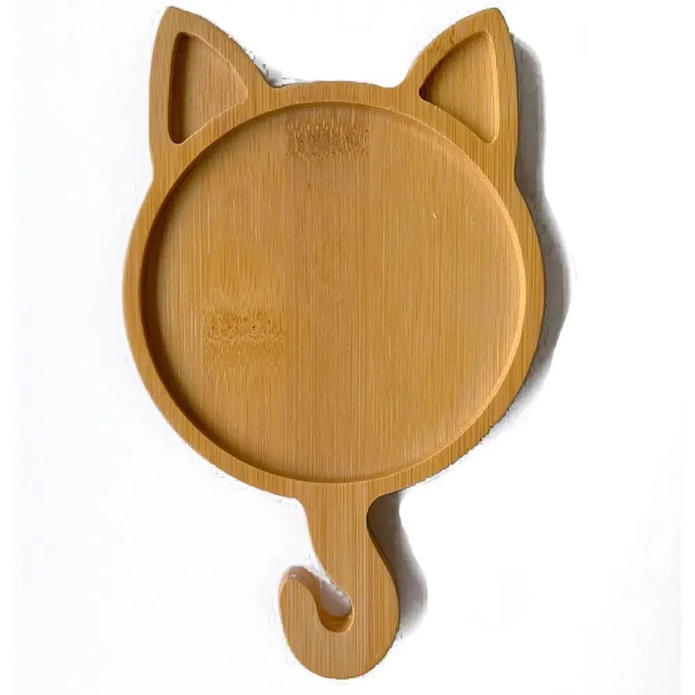 assiettes bambou naturel moderne rayures horizontales différents animaux fleur chat cerf