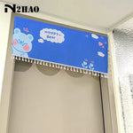 rideau porte romain animal kawaii ours panda chiot frange blanche decoration enfantine