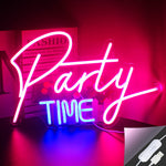 enseigne lumineuse led transparente moderne décoration intérieure party rose bleu jaune graphique câble usb
