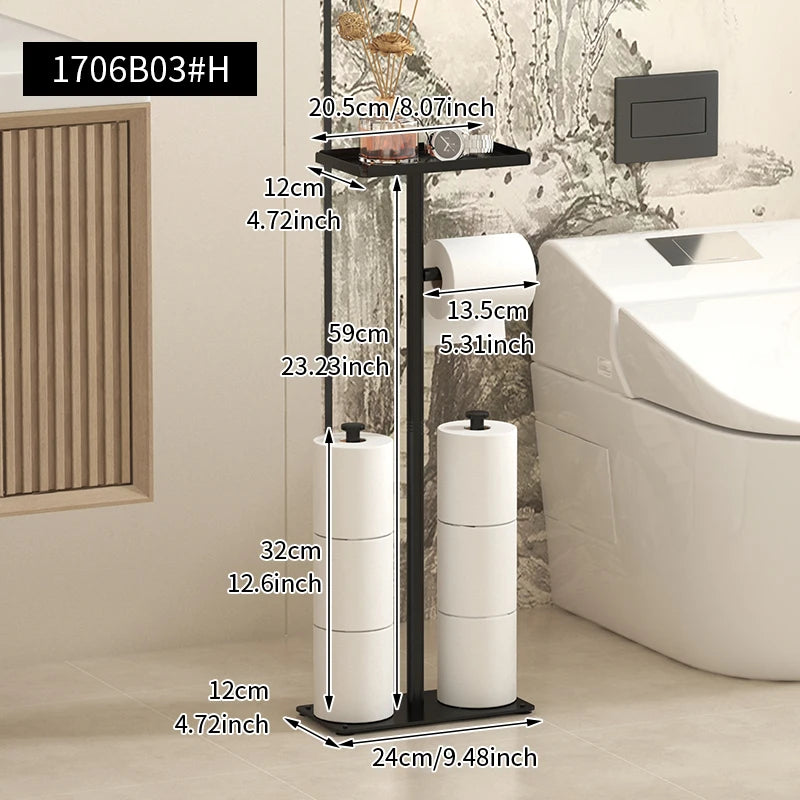 support papier toilette moderne or noir blanc imperméable salle bain multifonctionnel rangement téléphone tringle