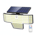 projecteur solaire led ip65 étanche capteur mouvement télécommande moderne gris bleu contemporain