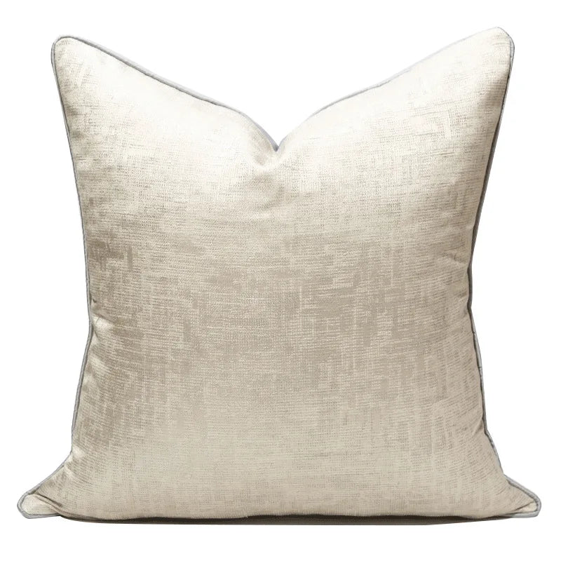 housse coussin décorative contemporaine beige clair tissu polyester carré sofa 30x50cm 45x45cm 50x50cm