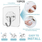 crochets murals adhésifs argentés transparents modernes maison salle bain cuisine utilisation multiple pack 10