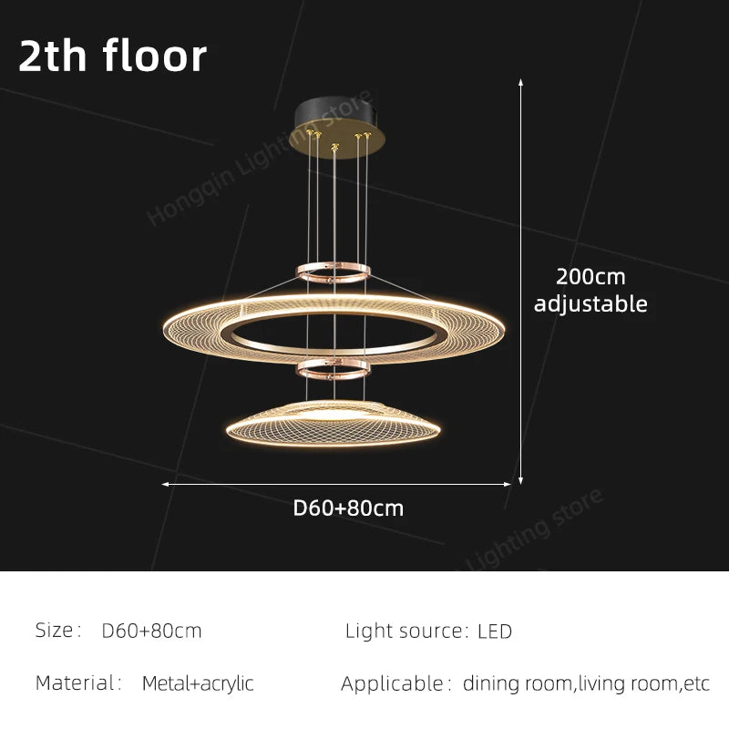 suspension lumineuse moderne doré grille mailles 60cm 80cm 100cm chambre salonhôtel