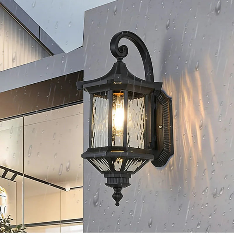 applique murale led noir bronze verre texturé classique vintage éclairage maison fixations e27