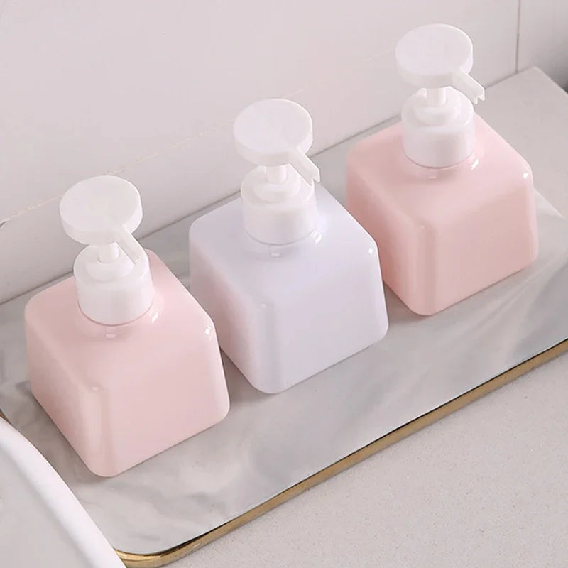 flacons savon liquide 200ml 300ml vert rose blanc mat modernes minimalistes rechargeables voyage
