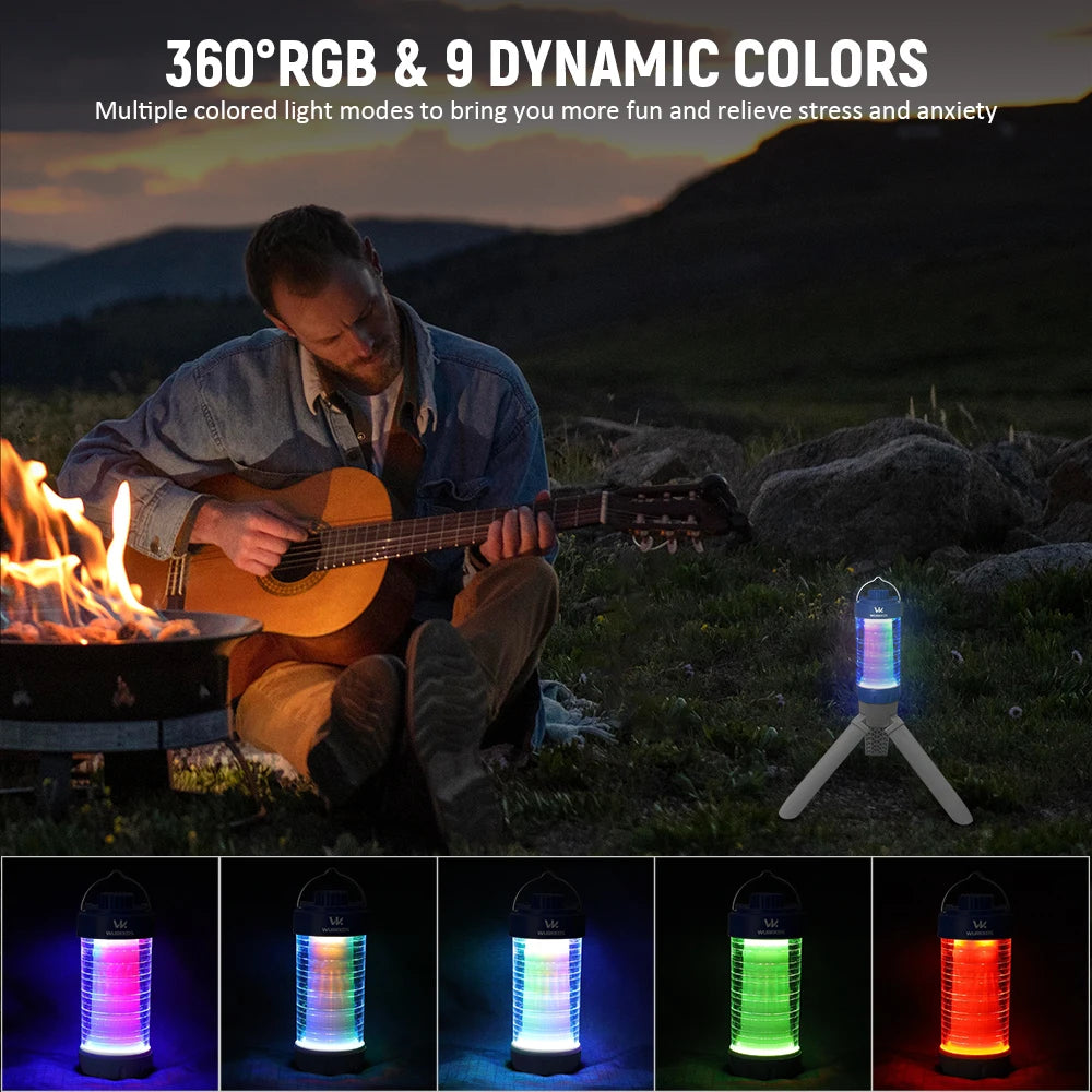 lanterne led portable rechargeable bleu rouge vert blanc transparent moderne compact camping aimant corde