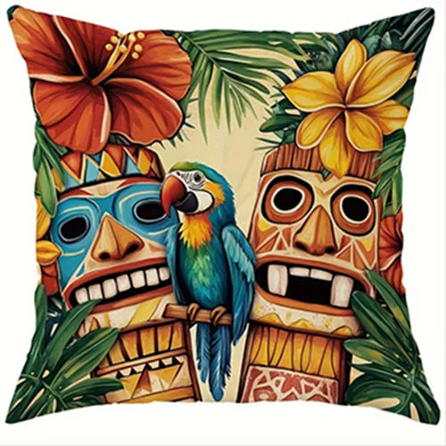 taies d'oreiller tropicales multicolores motif animaux fleurs modernes respectueux environnement maison 40x40cm