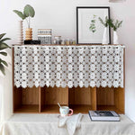 rideau dentelle florale blanc translucide vintage shabby chic rustique motif marguerites chambre cuisine