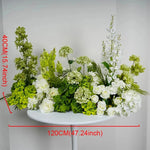 décoration florale arche vert roses hortensias delphiniums mariage romantique extérieur événement festive