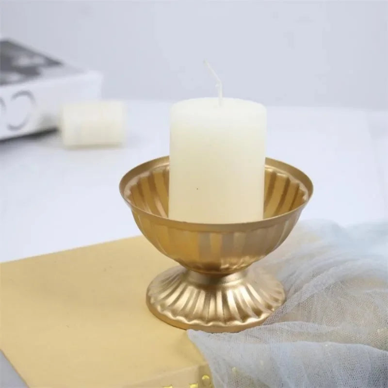 support fleurs bougie or argent blanc rayures verticales classique deco maison