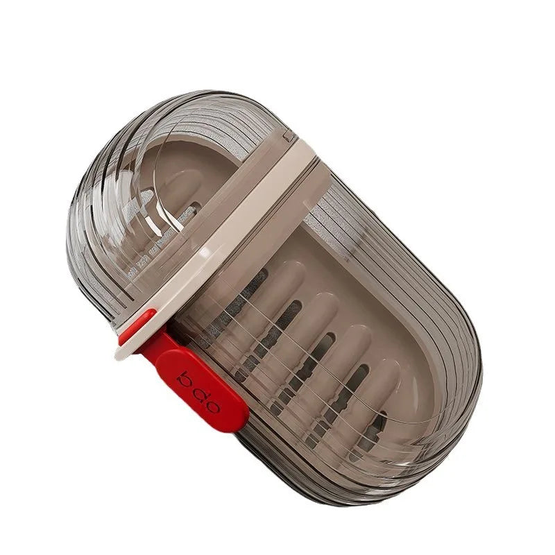 boîte rangement transparent moderne plateau drainage produits toilette portable minimaliste