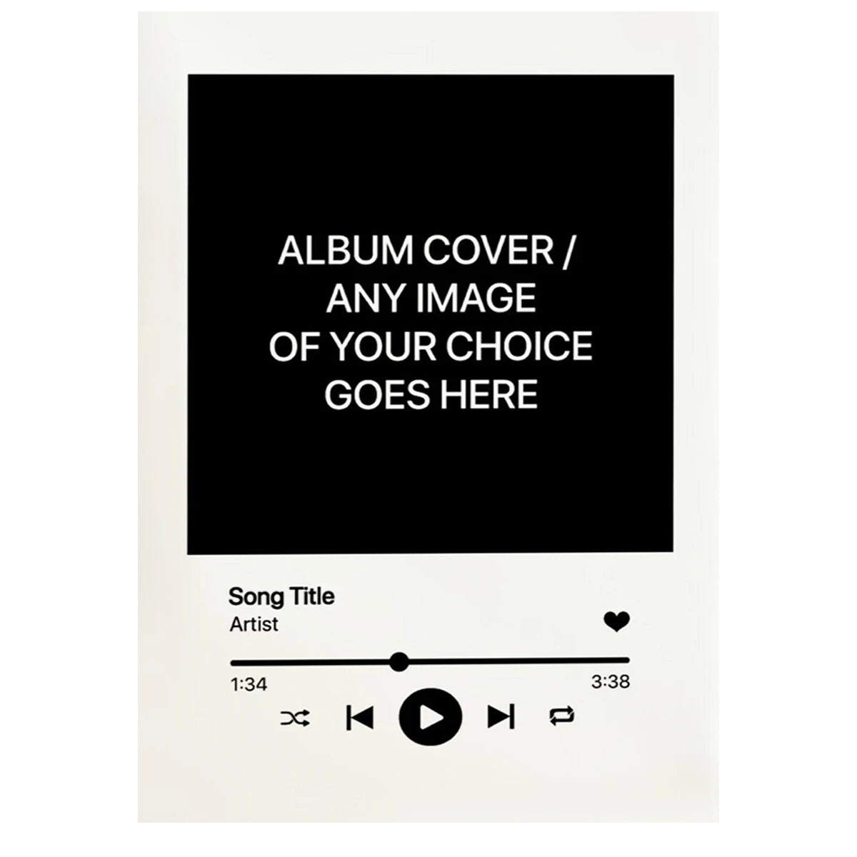 cadre photo rectangle vertical moderne minimaliste marron clair fond blanc texte imprimé musique paroles