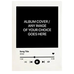 cadre photo rectangle vertical moderne minimaliste marron clair fond blanc texte imprimé musique paroles