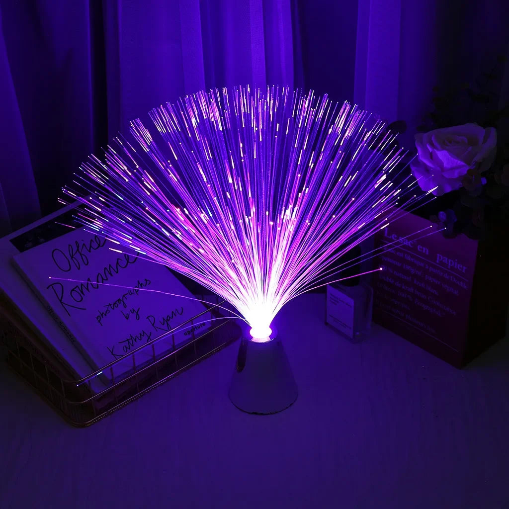 lampe fibres optiques multicolore moderne fêtes anniversaires noël baptêmes mariage
