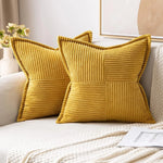 housse coussin velours côtelé rayé beige coussin support lombaire sieste lit classique polyester coton
