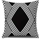 housse coussin polyester motif géométrique noir blanc moderne lit salon voiture