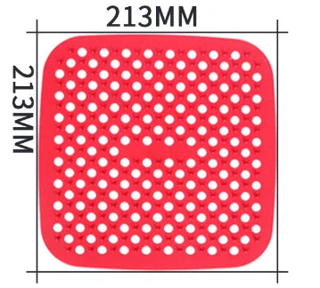 plateau perforé silicone noir rouge antiadhésif airfryer cuisine utilitaire facilenettoyage resistantchaud