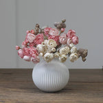 bouquet fleurs artificielles mariage couleur rose blanc orange vase goutte minimaliste decorationintérieur