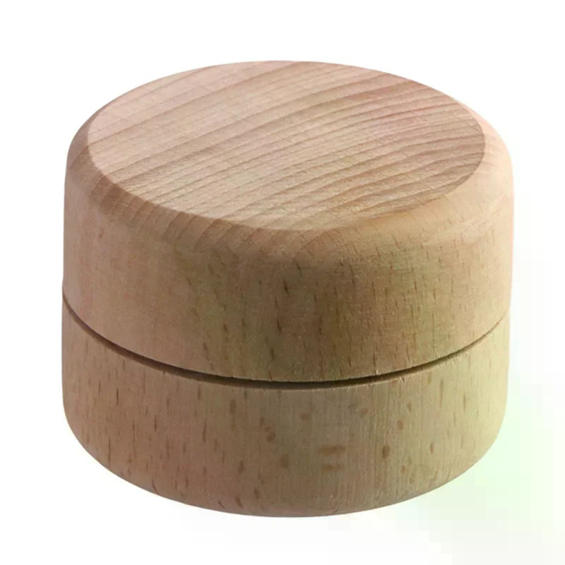 boîte rangement bijoux bois naturelle minimaliste grain visible hauteur 3.5cm diamètre 5cm organisation simple