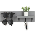 porte clés mural bois moderne vis fixations rangement horloge lunettes plantes