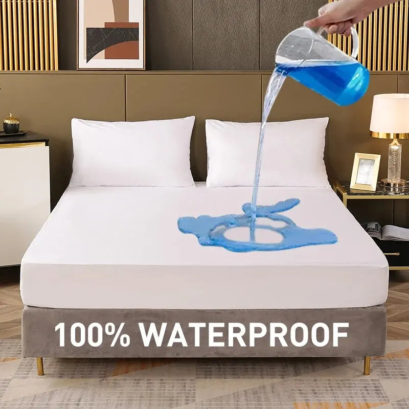 protège matelas blanc imperméable polyester qualité moderne 30cm 100x200cm chambre coucher hospitalierhôtel familial