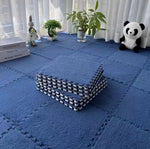 tapis modulable carreaux géométriques noir beige gris vert bleu rose moderne douillet insonorisant chambre