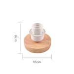 base lampe bois naturel clair texture bois moderne minimaliste vis e27 câble prise interrupteur