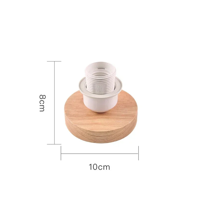 base lampe bois naturel clair texture bois moderne minimaliste vis e27 câble prise interrupteur