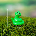 miniatures animaux cartoon blanc rose vert jaune gris bleu marron