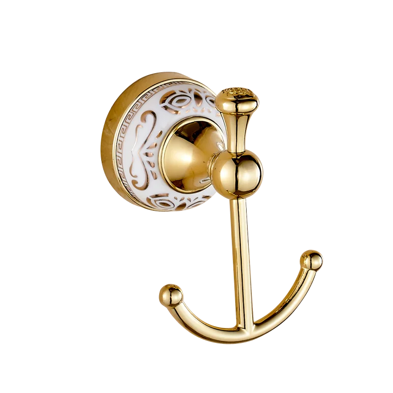 accessoires salle bain doré ornements floraux classique porte serviettes porte roulons fixations