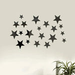 décoration murale stickers étoiles argent doré noir bleu blanc adhésif moderne chambre salon 20pcs
