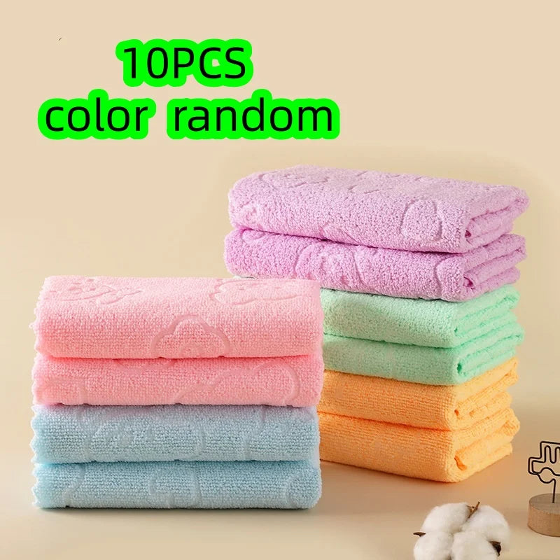 serviettes microfibre ourson imprimé rose vert bleu orange absorbantes douces modernes multipurpose cuisine bain