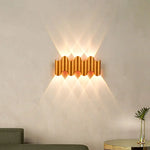 applique murale moderne or ondulée extérieure ip65 hydrofuge 7w led warm golden