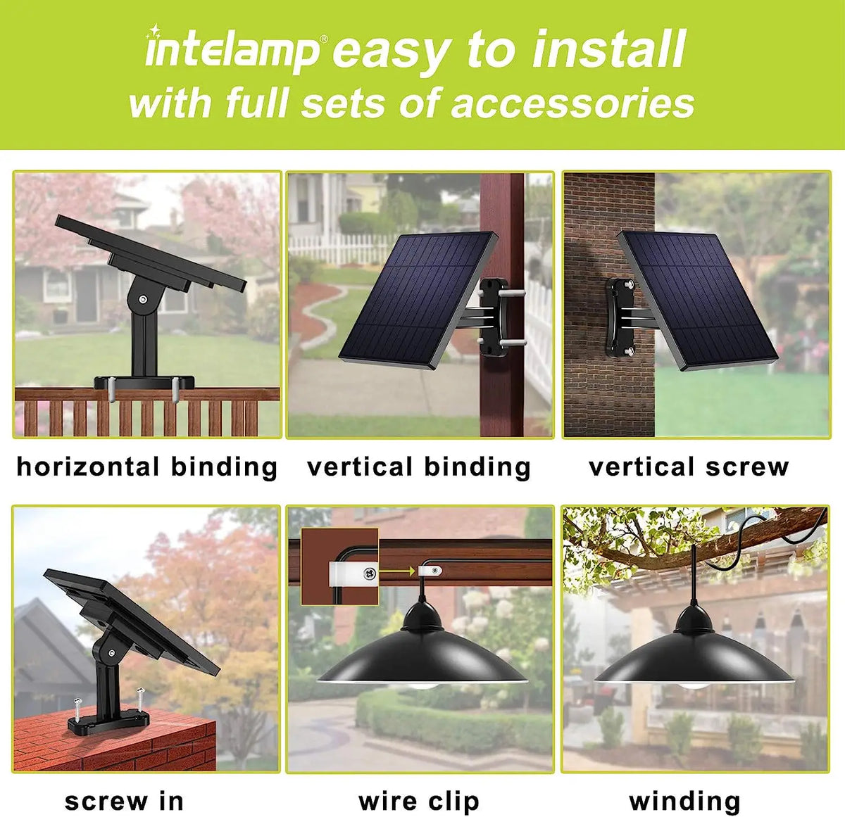 lampe solaire suspendue moderne noire télécommande ip65 led clips vis