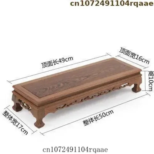 support bois sculpté table basse vase plantes traditionnel asiatique trépied