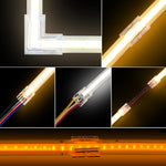 connecteurs ruban led angle droit droit broches adhésif transparent noir