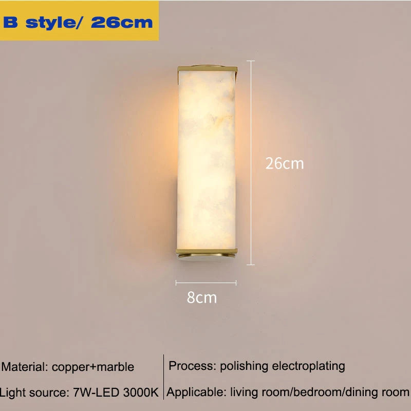 lampe murale moderne marbre blanc doré éclairage cuisine chambre entrée 249lm 260v
