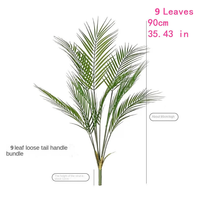 Plante artificielle palmier vert moderne 125cm feuilles plastique décoration intérieure extérieure