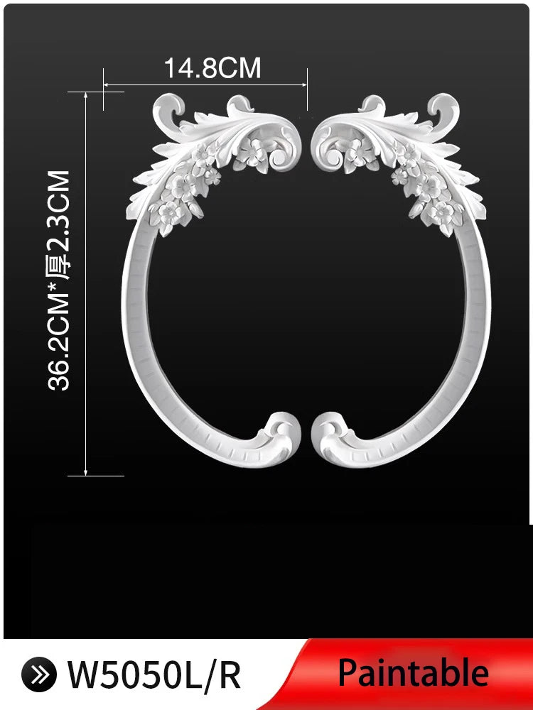 appliques decoratives sculptees floral classique blanc meubles deco mur opacite grande taille DIY