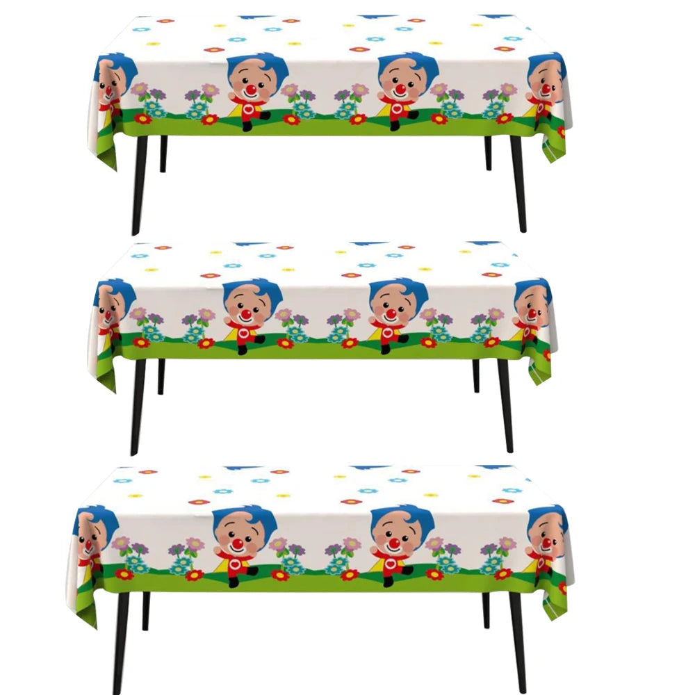 nappes festives clowns enfantins motifs fleurs géométriques tables jetables anniversaire enfants cirque