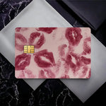autocollants carte bancaire imperméable résistants baisers roses modernes pack pièces transparents