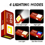 lampe travail portable rechargeable usb led rouge noir violet clips type moderne compact